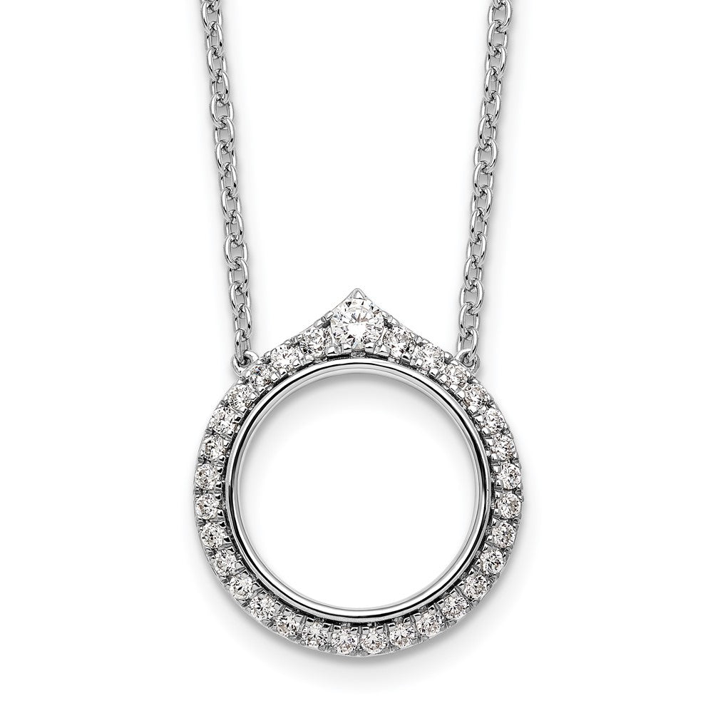14K White Gold 1/2 carat Diamond Fancy Circle 18 Inch Necklace