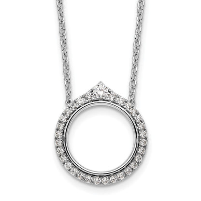 14K White Gold 1/2 carat Diamond Fancy Circle 18 Inch Necklace