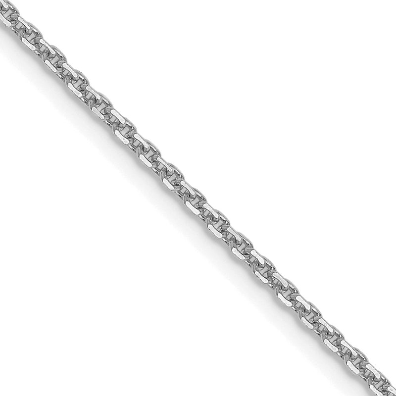 14K White Gold 1.4mm D/C Forzantine Cable 16 Inch Chain