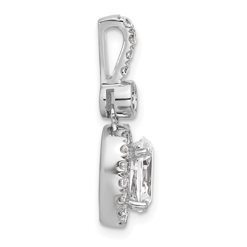 14K White Gold 2 carat Certified Lab Grown Diamond VS+ F+ Oval Complete Halo Pendant