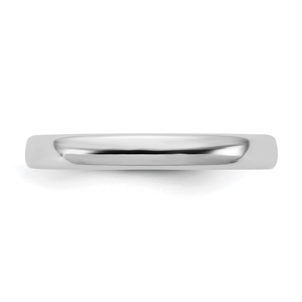 14k White Gold 3mm European Comfort Fit Wedding Band Ring