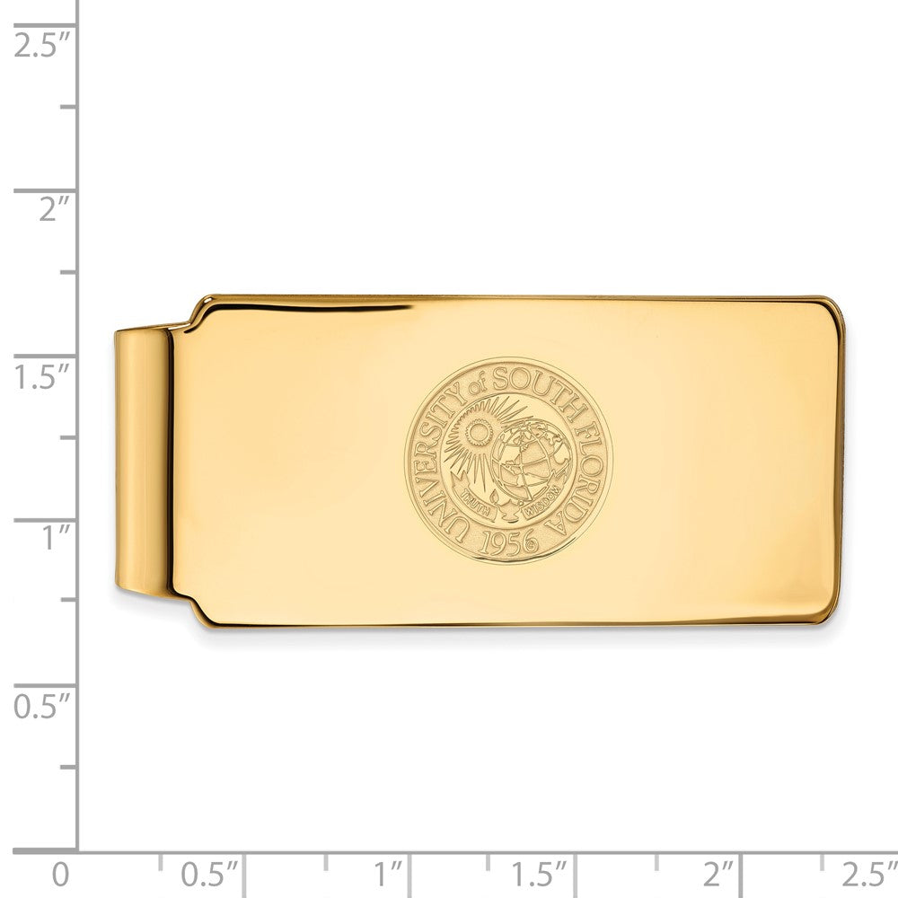 14K Yellow Gold Gold LogoArt University of South Florida Crest Money Clip