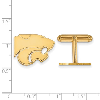 14K Yellow Gold Gold LogoArt Kansas State University Wildcat Cuff Links