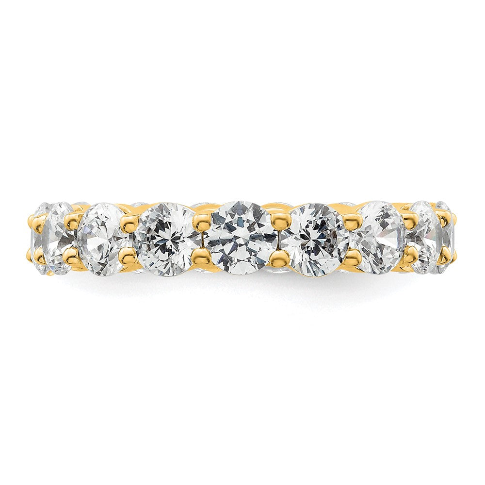 14K Yellow Gold Polished Size 4.5 Shared Prong 3 carat Diamond Complete Eternity Wedding Band Ring