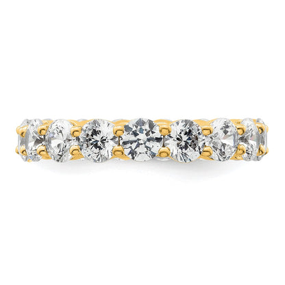 14K Yellow Gold Polished Size 4.5 Shared Prong 3 carat Diamond Complete Eternity Wedding Band Ring