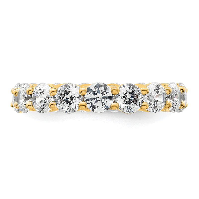 14K Yellow Gold Polished Size 4.5 Shared Prong 3 carat Diamond Complete Eternity Wedding Band Ring