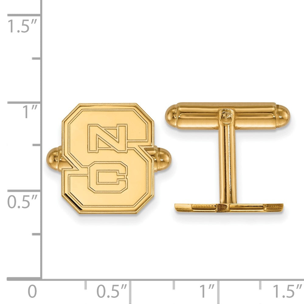 14K Yellow Gold Gold LogoArt North Carolina State University N-C-S Cuff Links