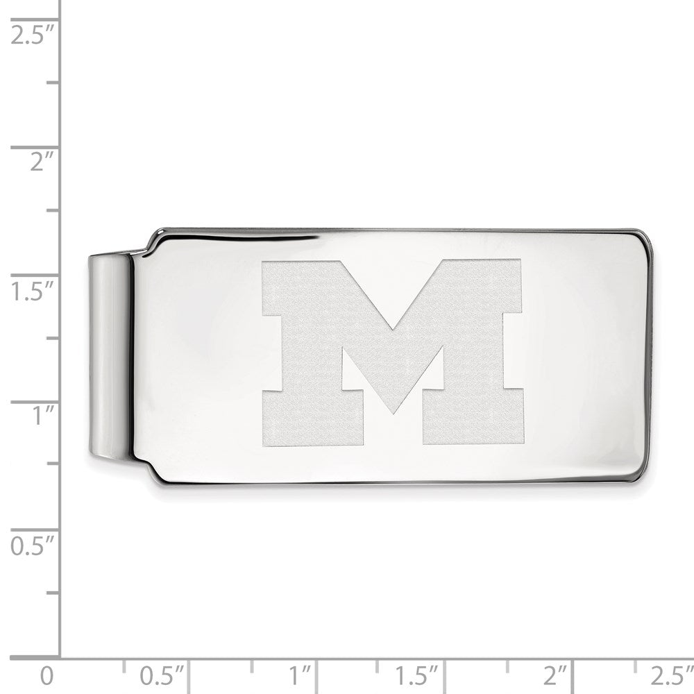14K White Gold LogoArt University of Michigan Letter M Money Clip