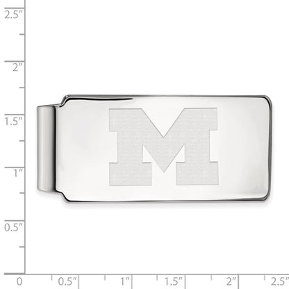 14K White Gold LogoArt University of Michigan Letter M Money Clip
