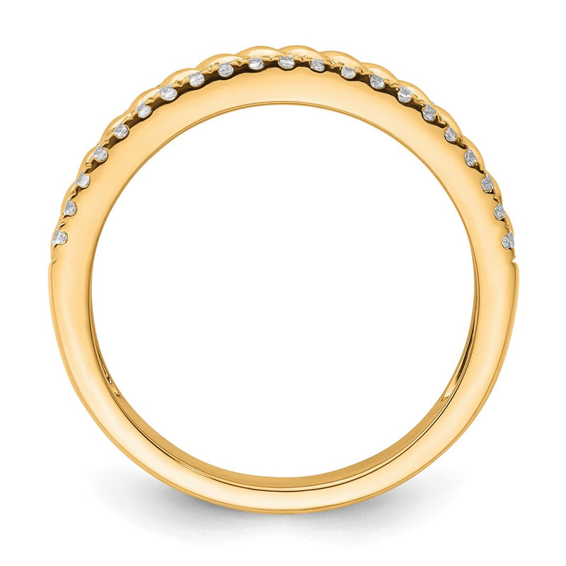 14K Yellow Gold Polished Diamond Fashion Ring
