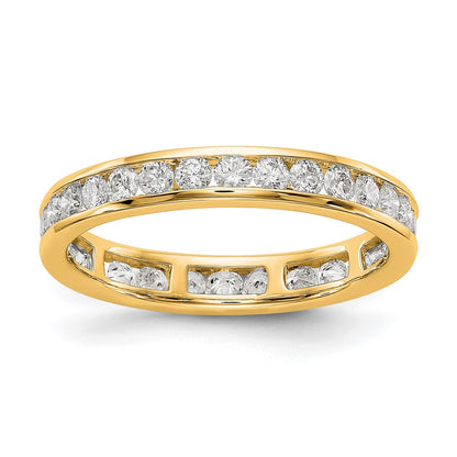 14K Yellow Gold Polished Size 7.5 Channel-set 1 carat Diamond Complete Eternity Wedding Band Ring