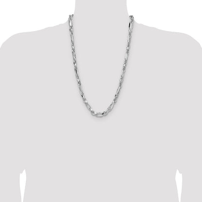 Sterling Silver 7mm D/C Figarope 26 Inch Chain