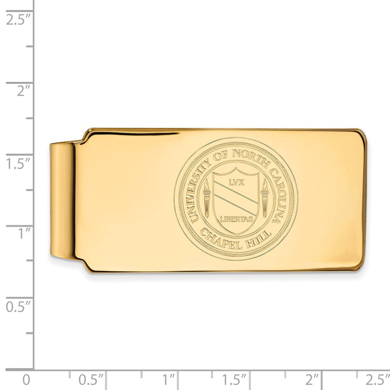 14K Yellow Gold Gold LogoArt University of North Carolina Crest Money Clip