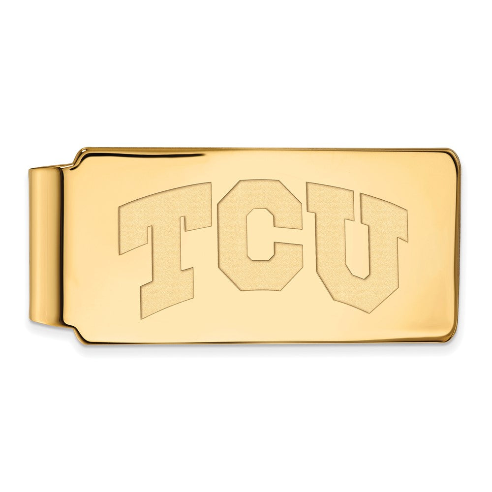 14K Yellow Gold Gold LogoArt Texas Christian University T-C-U Money Clip
