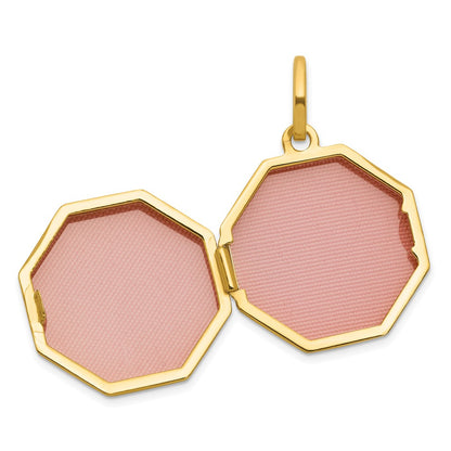 14K Yellow Gold Polished Reversible 18mm Octagon Shaped Locket