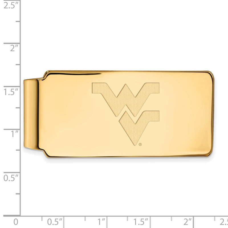 10K Yellow Gold Gold LogoArt West Virginia University W-V Money Clip