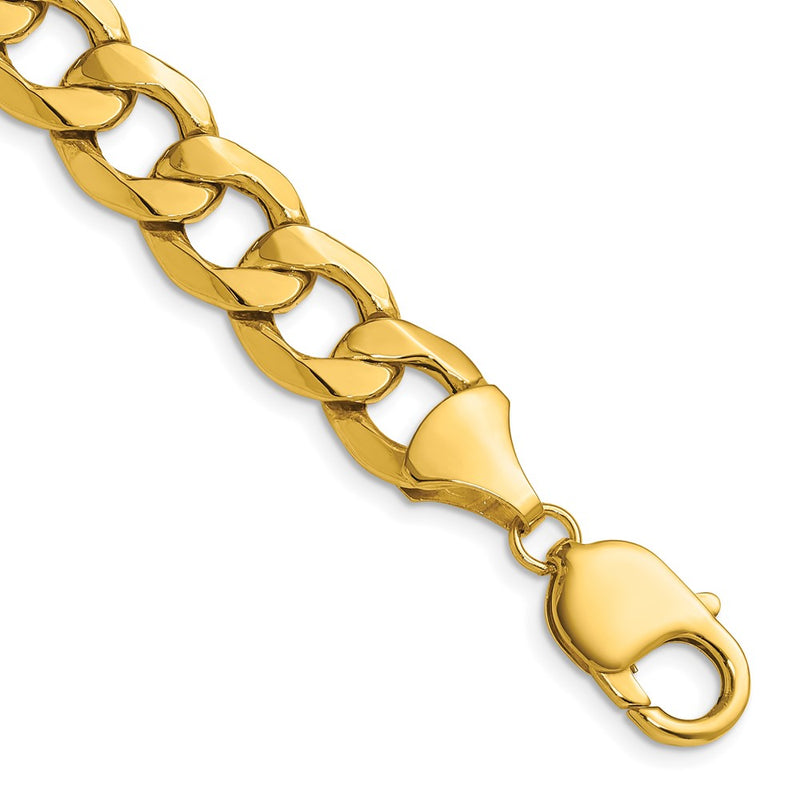 14K Yellow Gold 11.3mm Semi-Solid Curb Chain Necklace