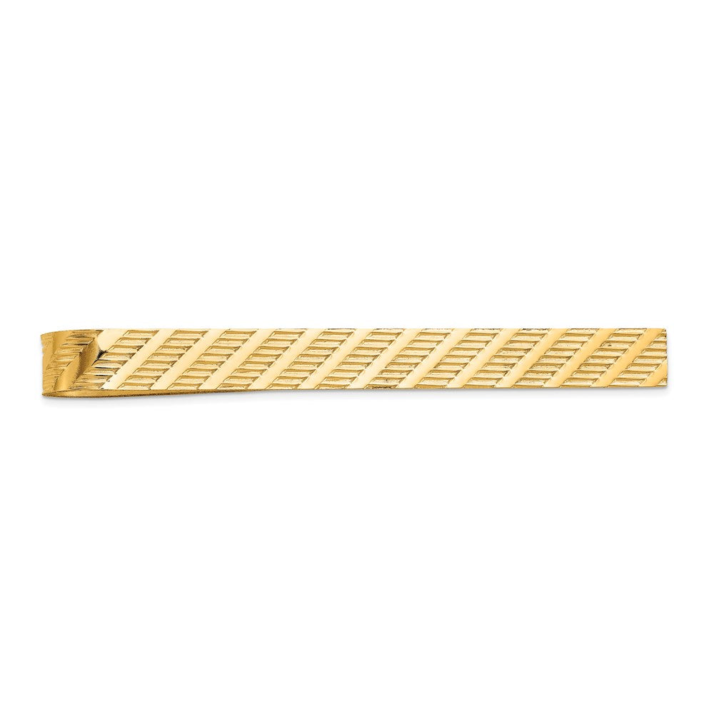 14K Yellow Gold Men's Textured Tie Bar