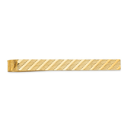 14K Yellow Gold Men's Textured Tie Bar