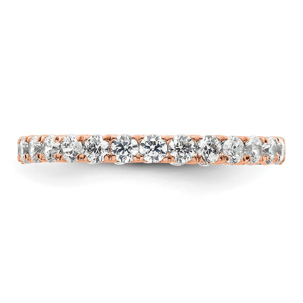 14K Rose Gold Polished Size 5.5 U-Shared Prong 1 carat Diamond Complete Eternity Wedding Band Ring