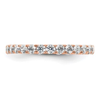 14K Rose Gold Polished Size 5.5 U-Shared Prong 1 carat Diamond Complete Eternity Wedding Band Ring
