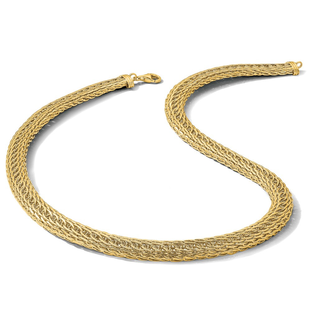 14K Yellow Gold Polished 8.00mm Fancy Multi-Link 18 Inch Necklace
