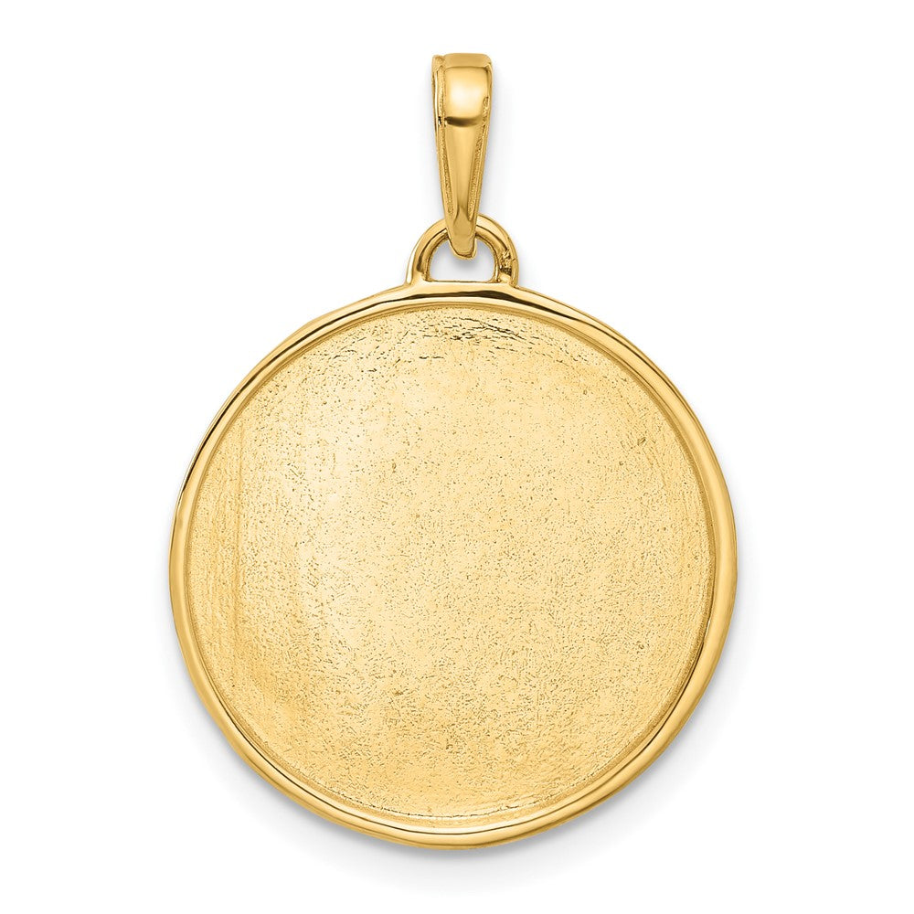 14K Yellow Gold and Rhodium Diamond-cut It's A Boy Pendant
