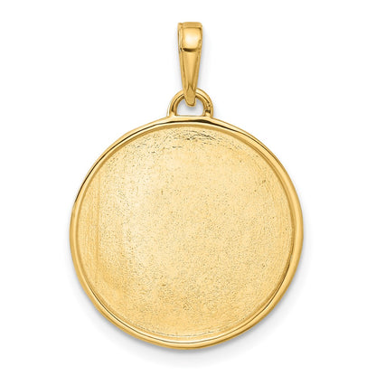 14K Yellow Gold and Rhodium Diamond-cut It's A Boy Pendant