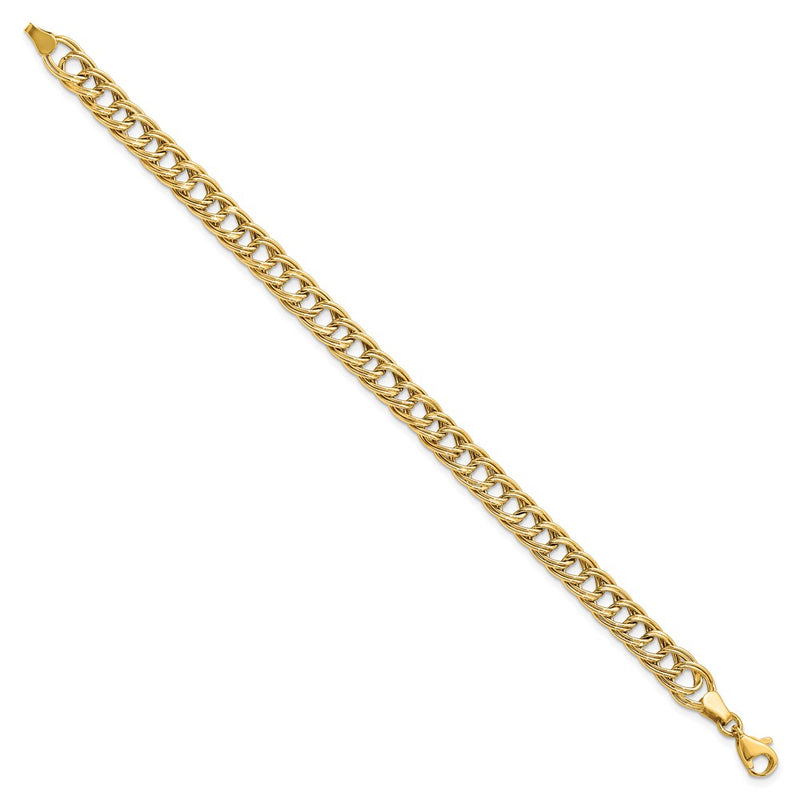 14K Yellow Gold Fancy Link 7 Inch Bracelet