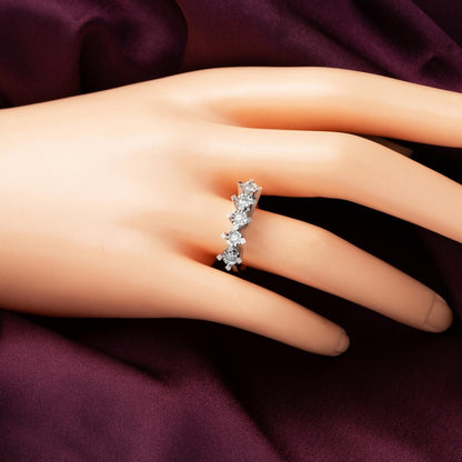 14K White Gold 0.30 Ct Five Stone Diamond Ring