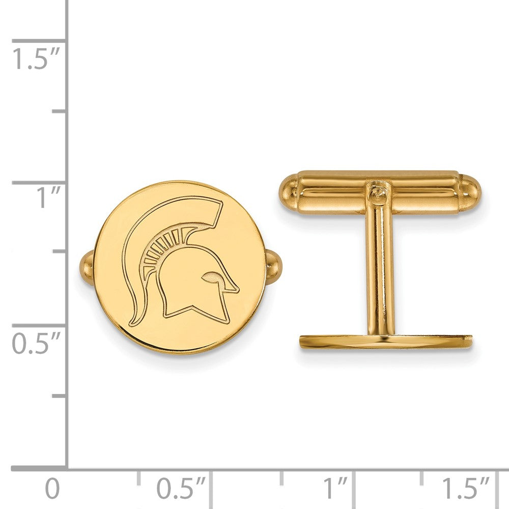 14K Yellow Gold Gold LogoArt Michigan State University Spartan Cuff Links