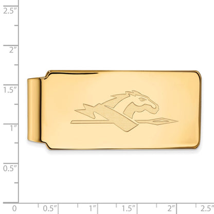 10K Yellow Gold Gold LogoArt Longwood University Horse Money Clip