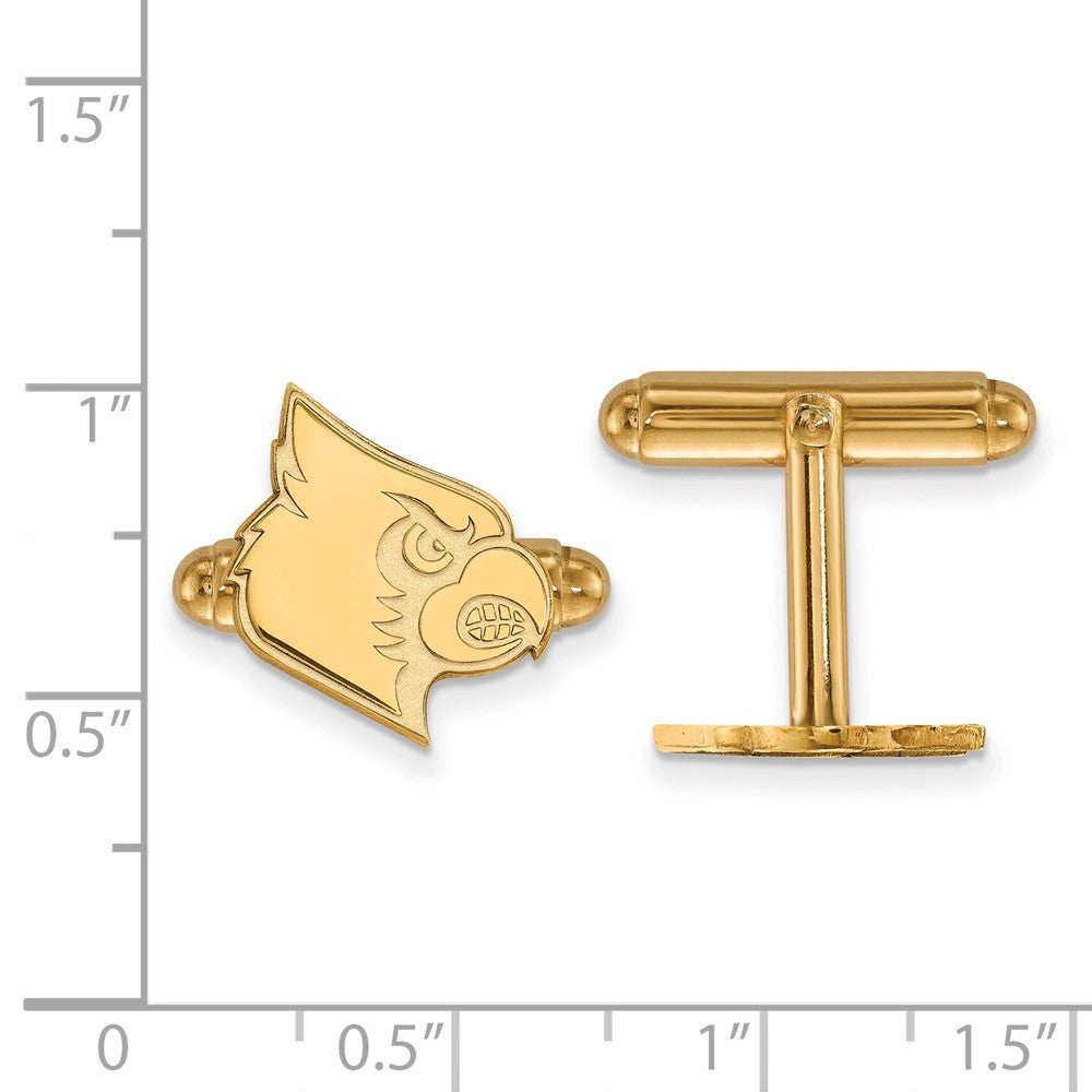 14K Yellow Gold Gold LogoArt University of Louisville Cardinal Cuff Links