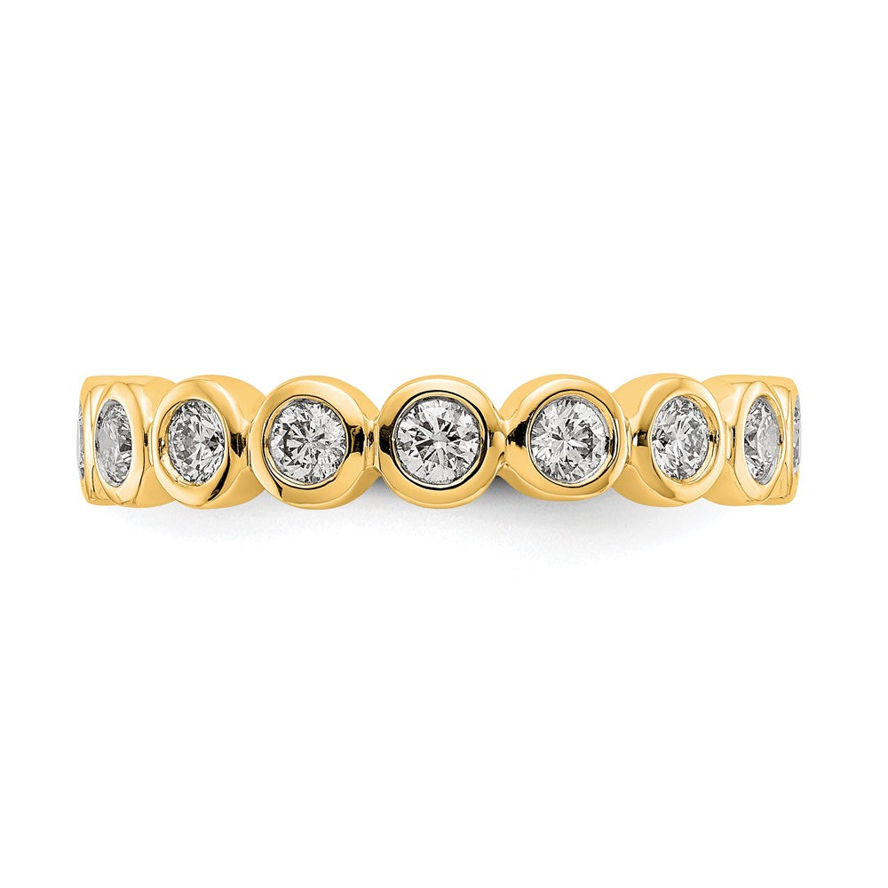 14K Yellow Gold Polished Size 7.5 Bezel-set 1 carat Diamond Complete Eternity Wedding Band Ring