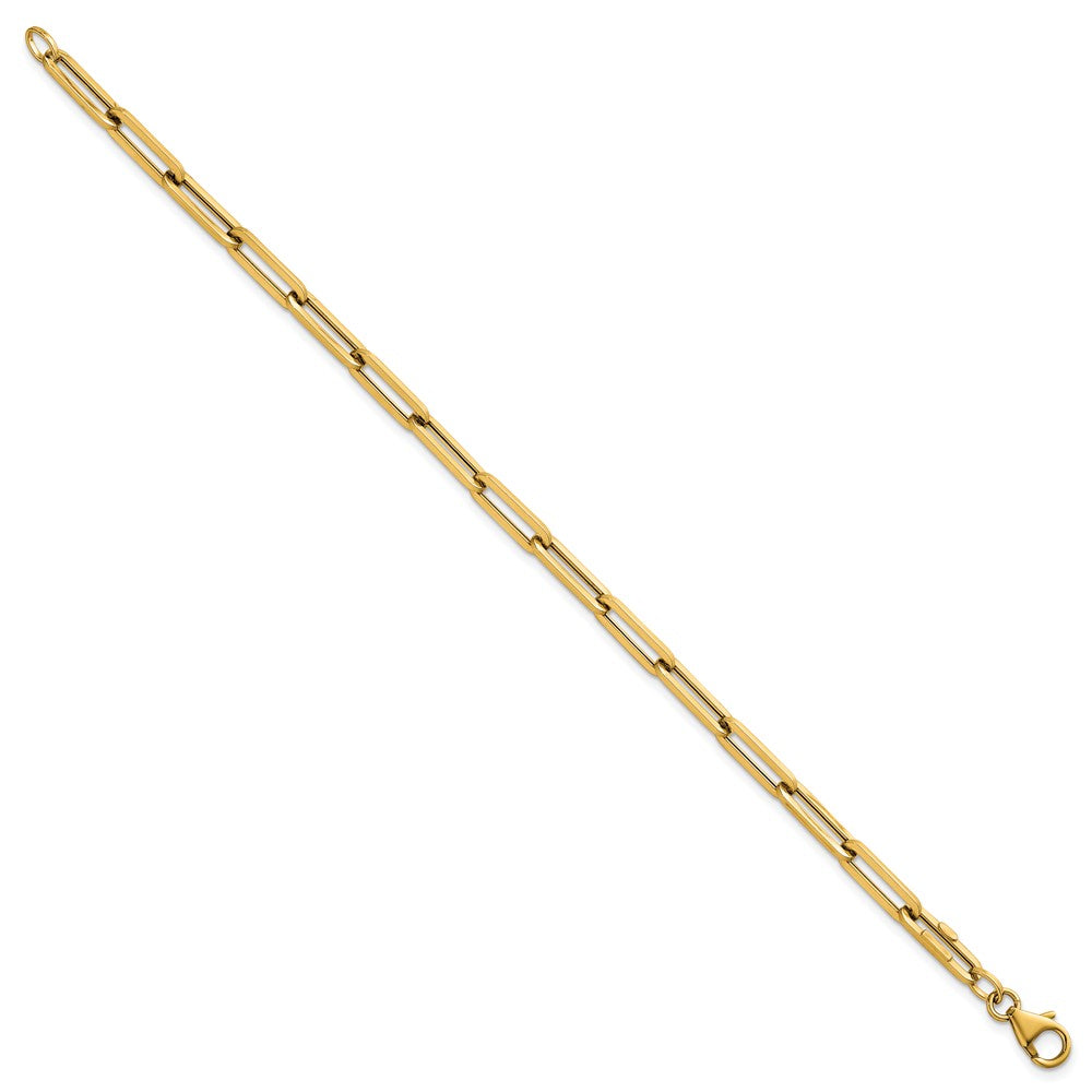 14K Yellow Gold Polished 4.3mm Paperclip Link 7.5 Inch Bracelet