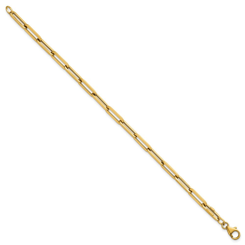 14K Yellow Gold Polished 4.3mm Paperclip Link 7.5 Inch Bracelet