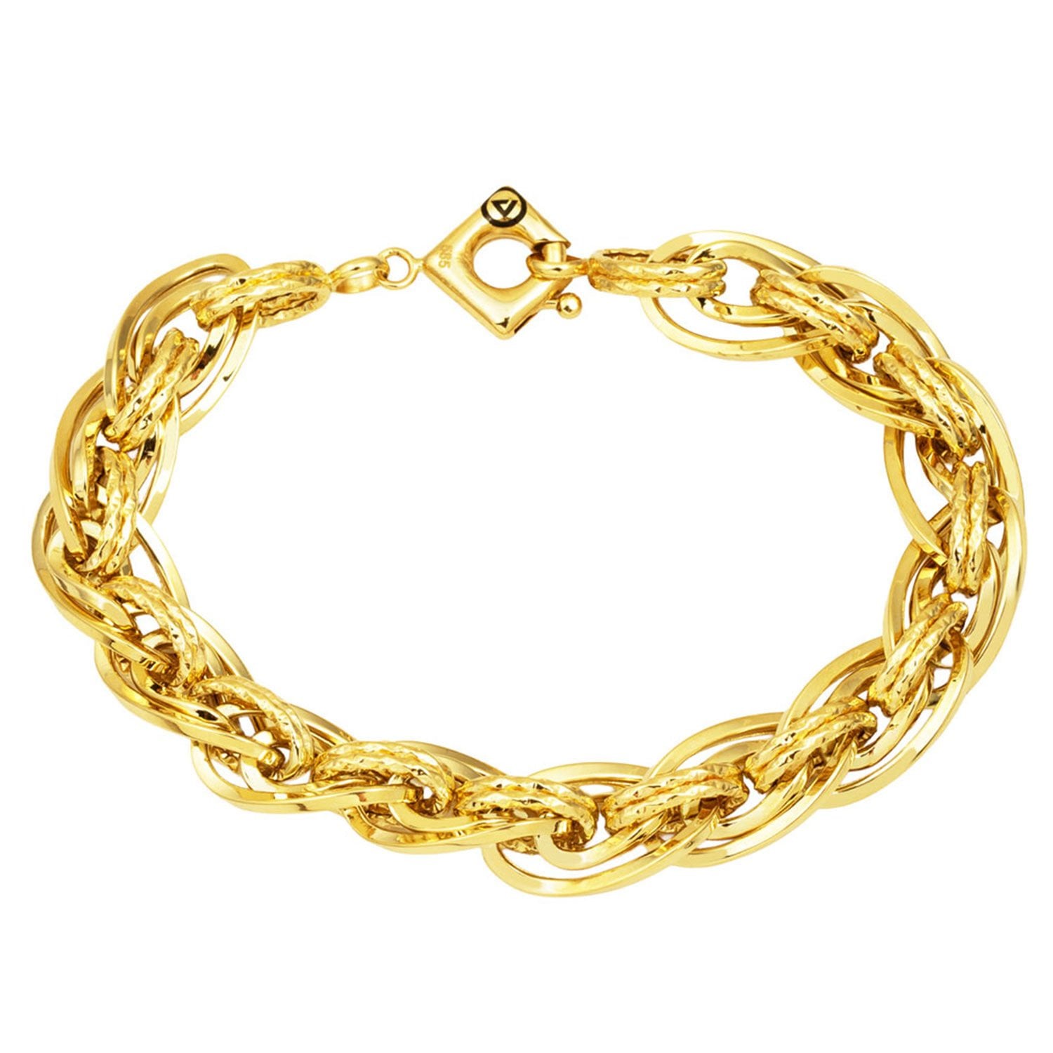 14K Yellow Gold Hand Engraved Hoop Bracelet