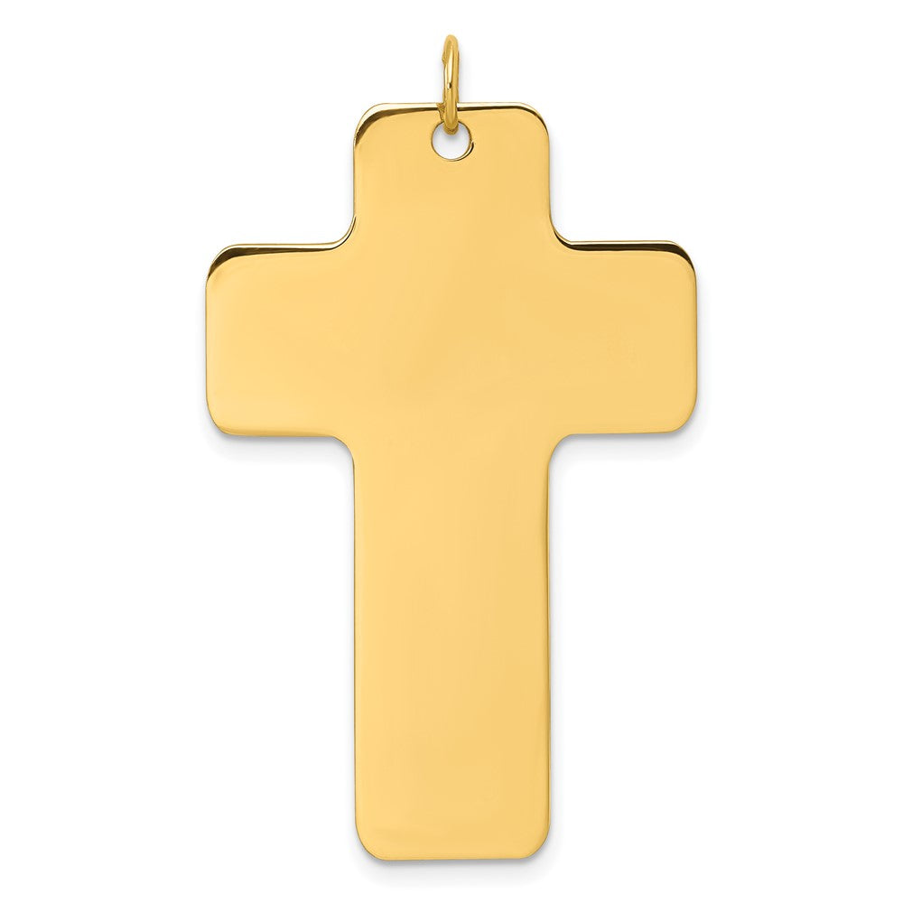 14K Yellow Gold Large Polished Cross Charm