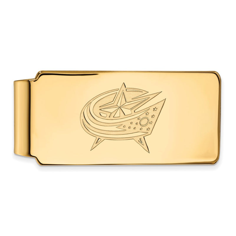 14K Yellow Gold Gold NHL LogoArt Columbus Blue Jackets Money Clip