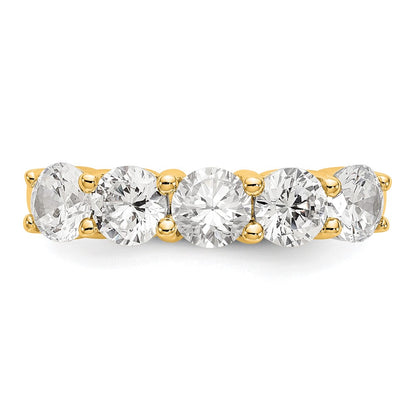 True Origin 14K Yellow Gold 1 7/8 carat Lab Grown Diamond VS+ F+ Complete Round Five Stone Ring