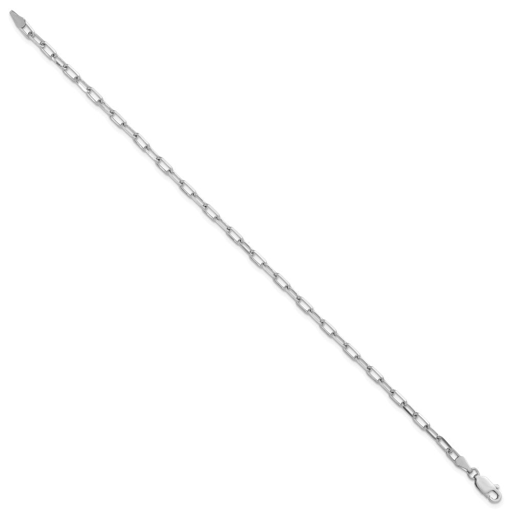 14K White Gold 3.0mm Solid Beveled Paperclip Chain Bracelet