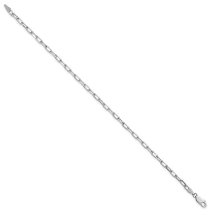 14K White Gold 3.0mm Solid Beveled Paperclip Chain Bracelet