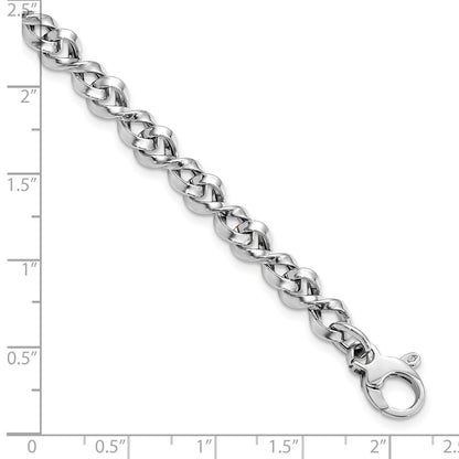 14K White Gold Polished Fancy Twisted Link 7.5 Inch Bracelet