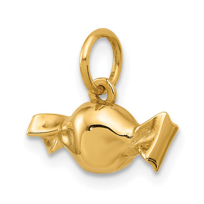 14K Yellow Gold Fancy Taffy Candy Charm