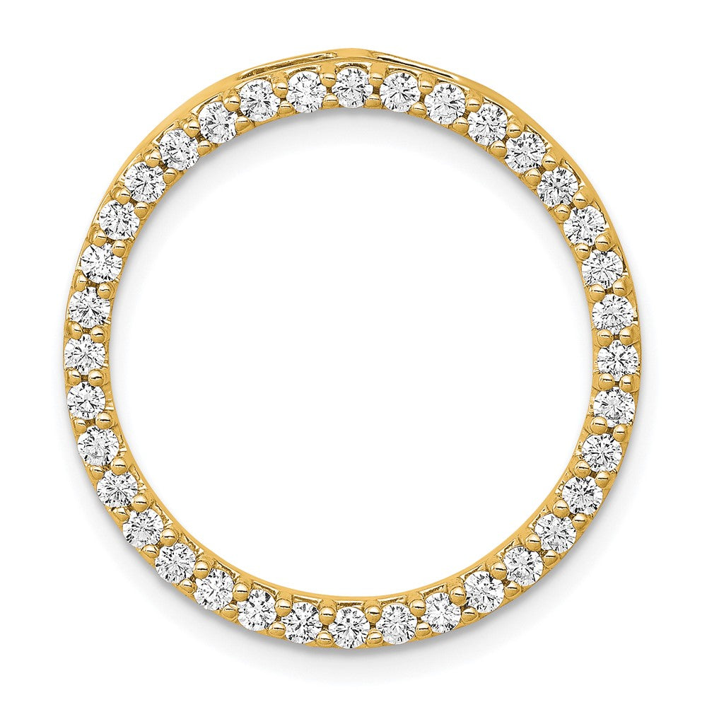 14K Yellow Gold Polished 3/4 carat Diamond Circle Chain Slide