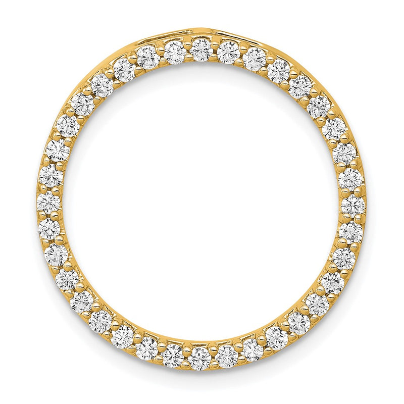 14K Yellow Gold Polished 3/4 carat Diamond Circle Chain Slide