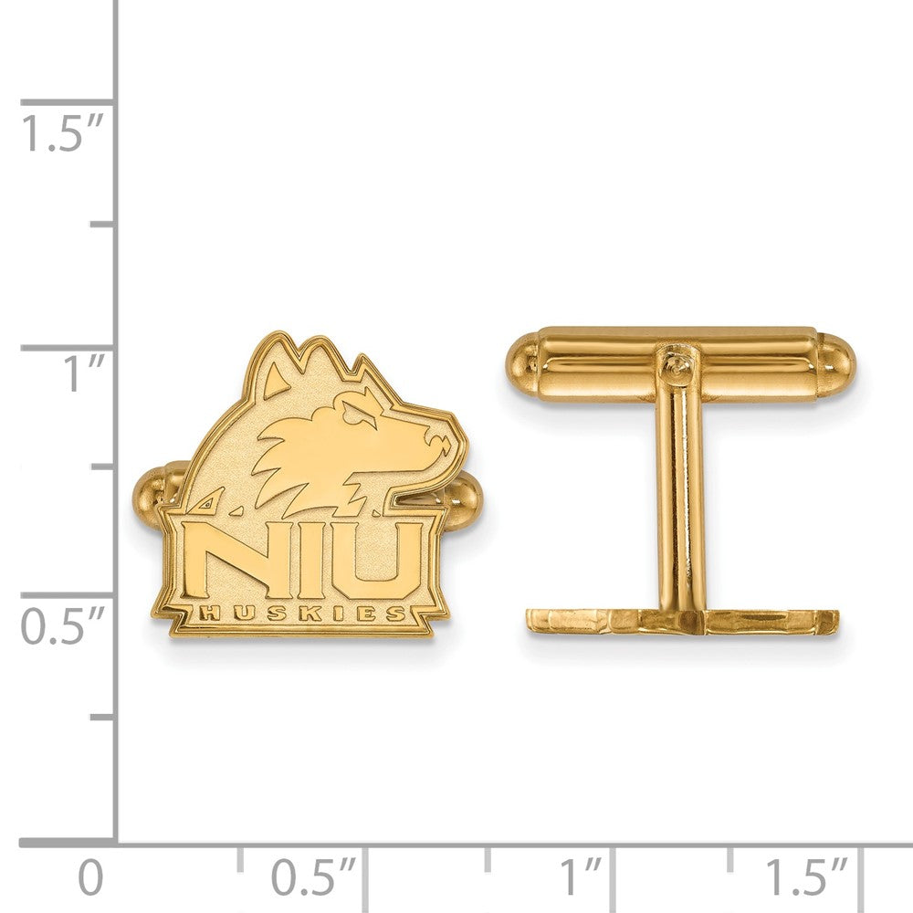 14K Yellow Gold Gold LogoArt Northern Illinois University N-I-U Huskies Cuff Links