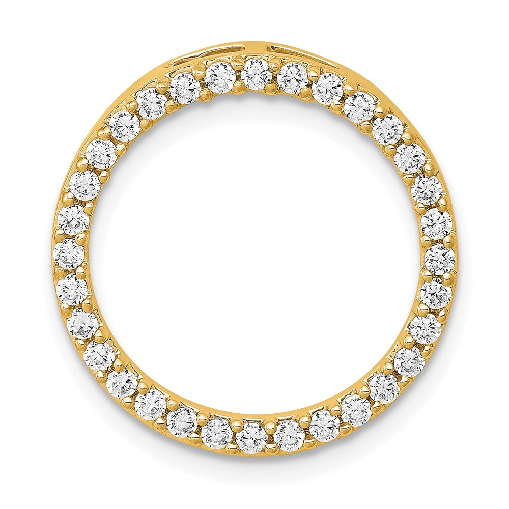 14K Yellow Gold Polished 1/2 carat Diamond Circle Chain Slide