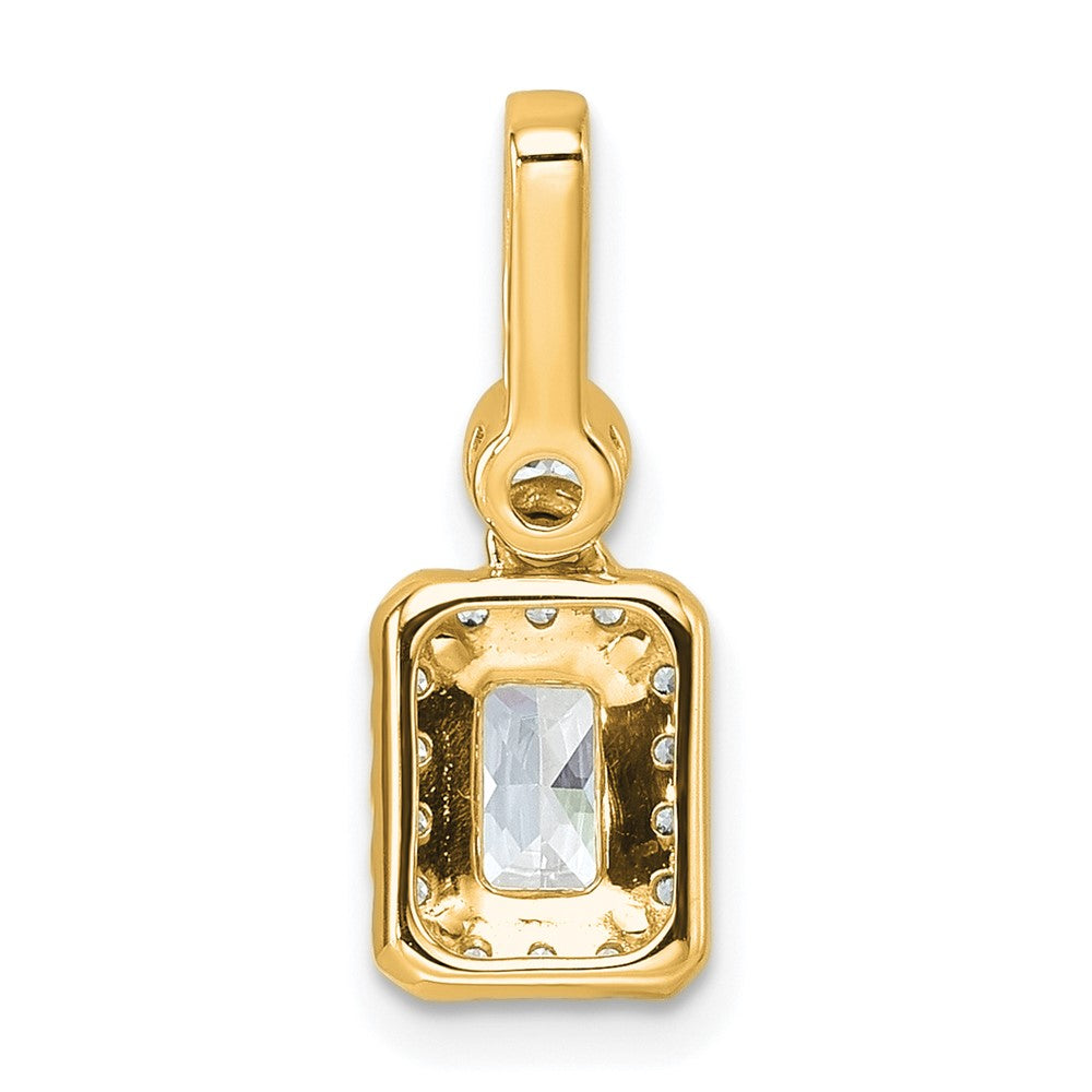 14K Yellow Gold 1 carat Certified Lab Grown Diamond VS+ F+ Radiant Complete Halo Pendant