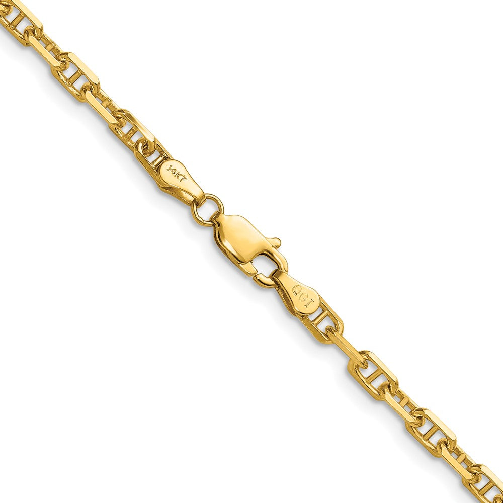 14K Yellow Gold 3.5mm D/C Mariner Anchor Chain Necklace